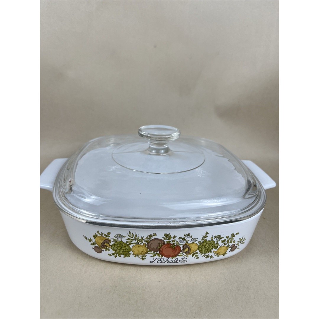 Vtg CorningWare L’ Echalote Spice of Life A8B Casserole Dish w/Lid 1.4 Liter