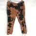 PRADA Capris Tie Dye Size 8 grunge Pants 44 EU Cotton Acid Wash Black Brown