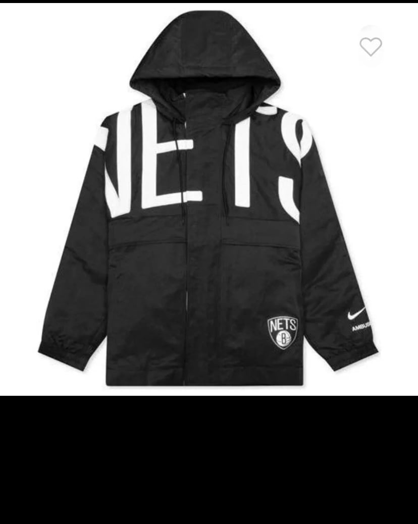 Nike Ambush NBA Collection Brooklyn Nets Logo Black Jacket DB8576-010 Wmns new