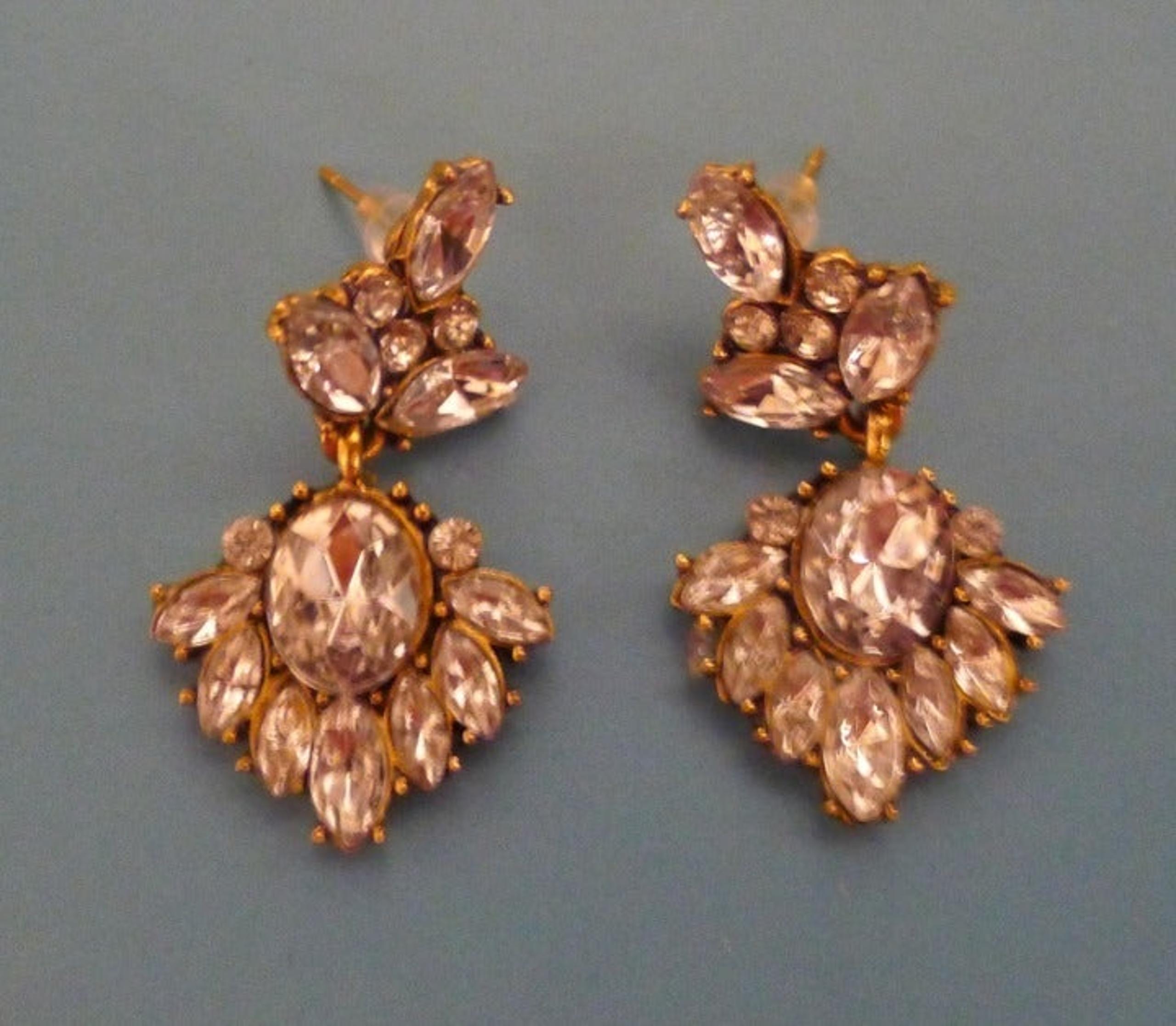 Fashion Earrings Crystal Fan Drop 1.5