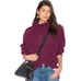 FREE PEOPLE dark purple She’s All That alpaca turtleneck oversized sweater XS