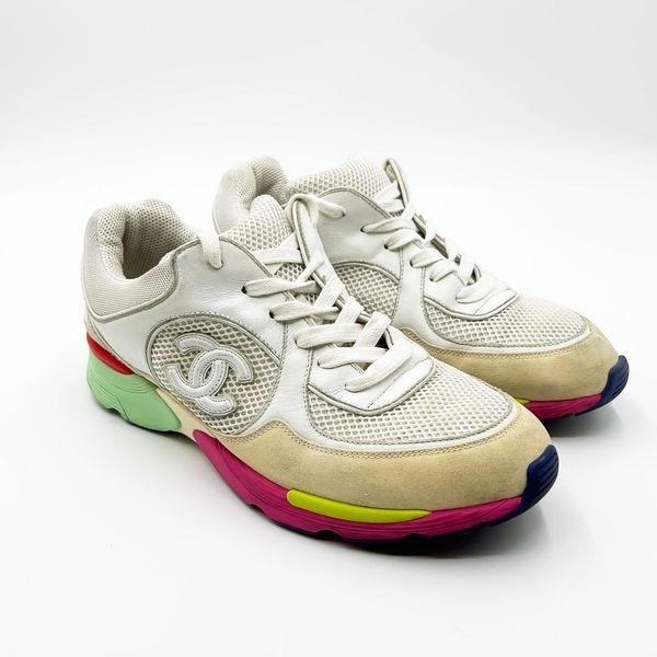 Chanel Interlocking CC Logo Sneakers Trainers Tennis Shoes EU 41 US 10-10.5