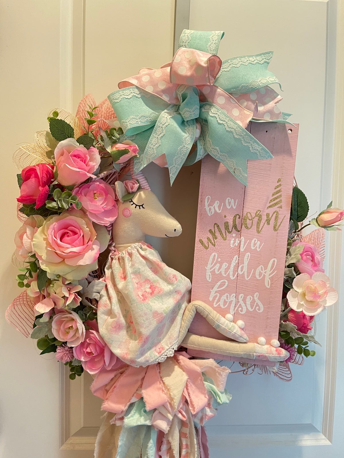 Unicorn Grapevine Wreath