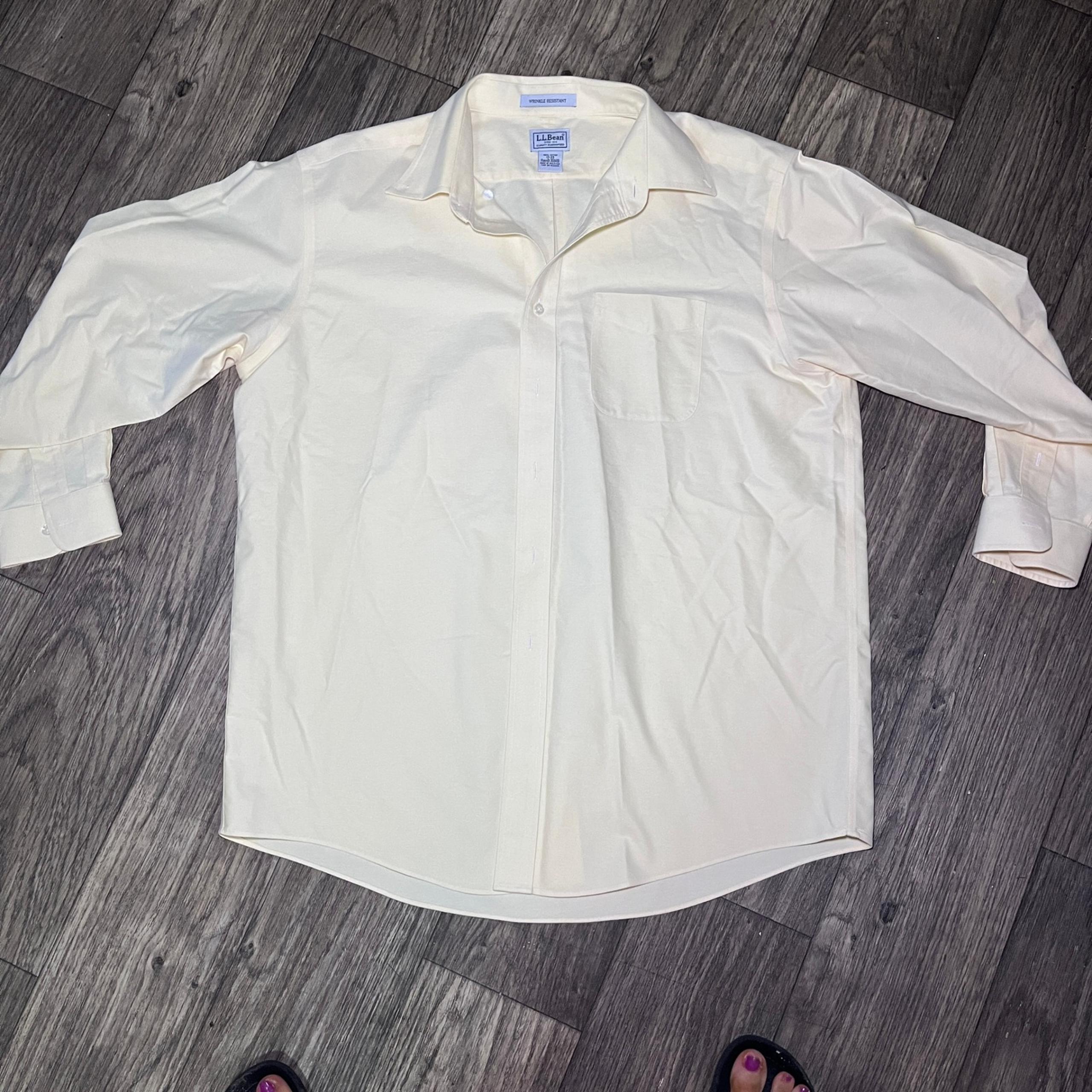 L.L.Bean Wrinkle Resistant Button Down Dress Shirt Cotton Blend 17-33