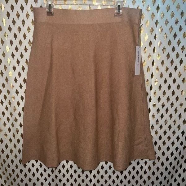 NWT Liz Claiborne caramel heather super soft comfy A line skirt size L