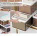 4 Pack Stackable Plastic Storage Bins with 1 Lid, 18 Qt Foldable Closet Organize