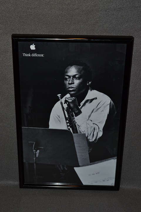 Miles Davis Jazz Apple Think Different 11 x17 Custom Frame Aluminum Glass
