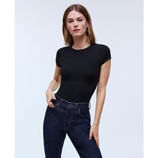 Madewell Crewneck Thong Bodysuit Black S