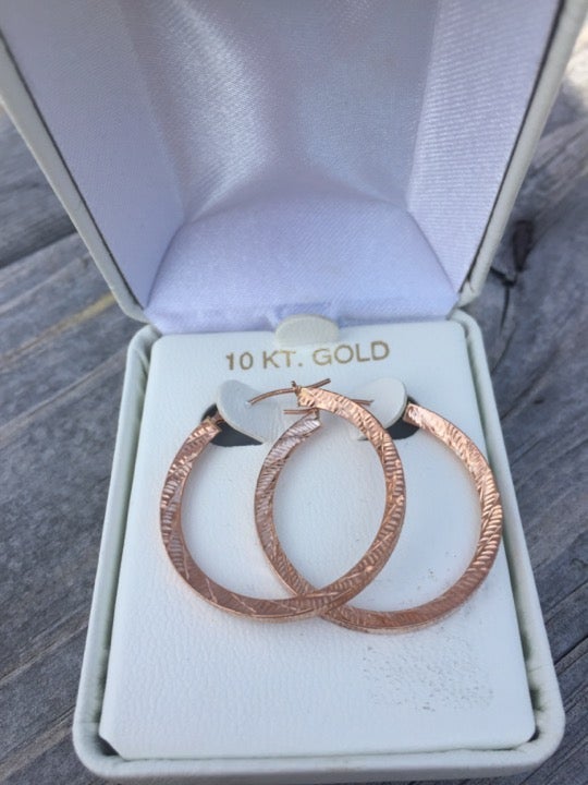 10k Rose gold hoop Earrings