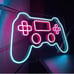 Large Bright Pink / Blue Unique Game Controller LED Night Light Game Room Sign