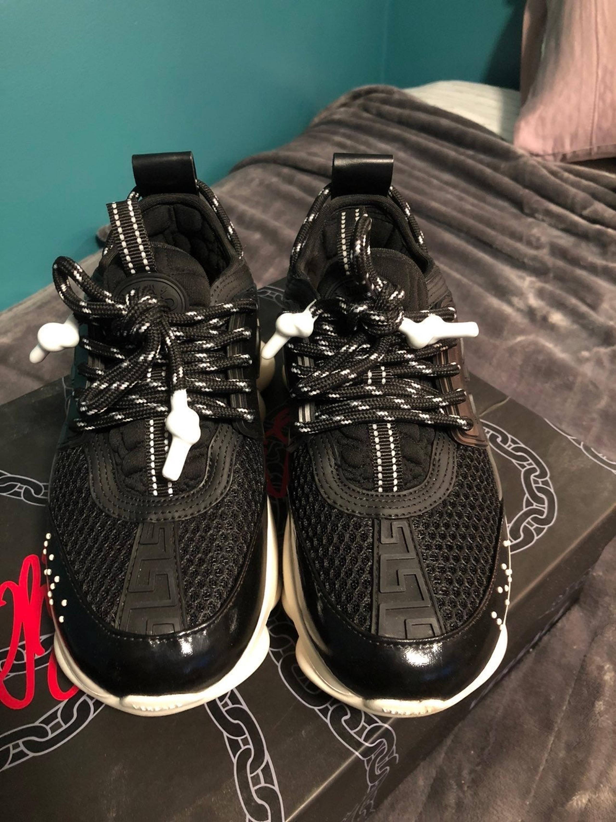 Versace Chain Reaction Sneakers in Black