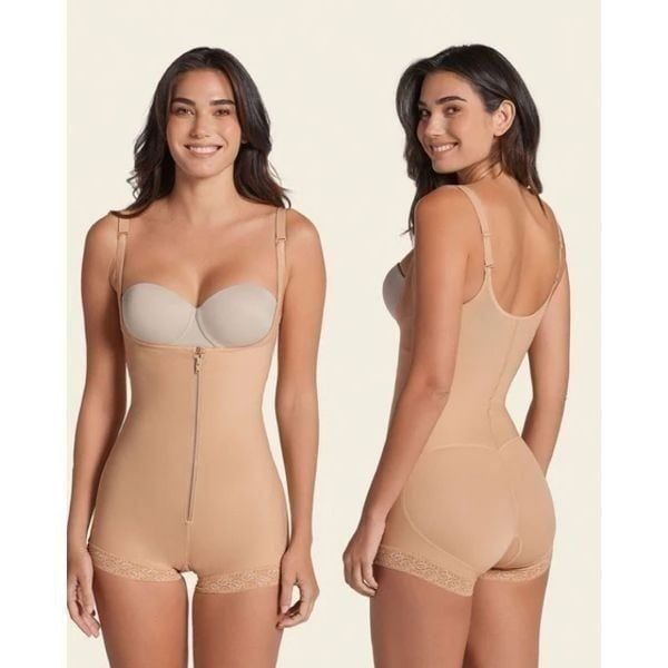 LEONISA NWT Firm Compression Boyshort Body Shaper with Butt Lifter Front Hook& E