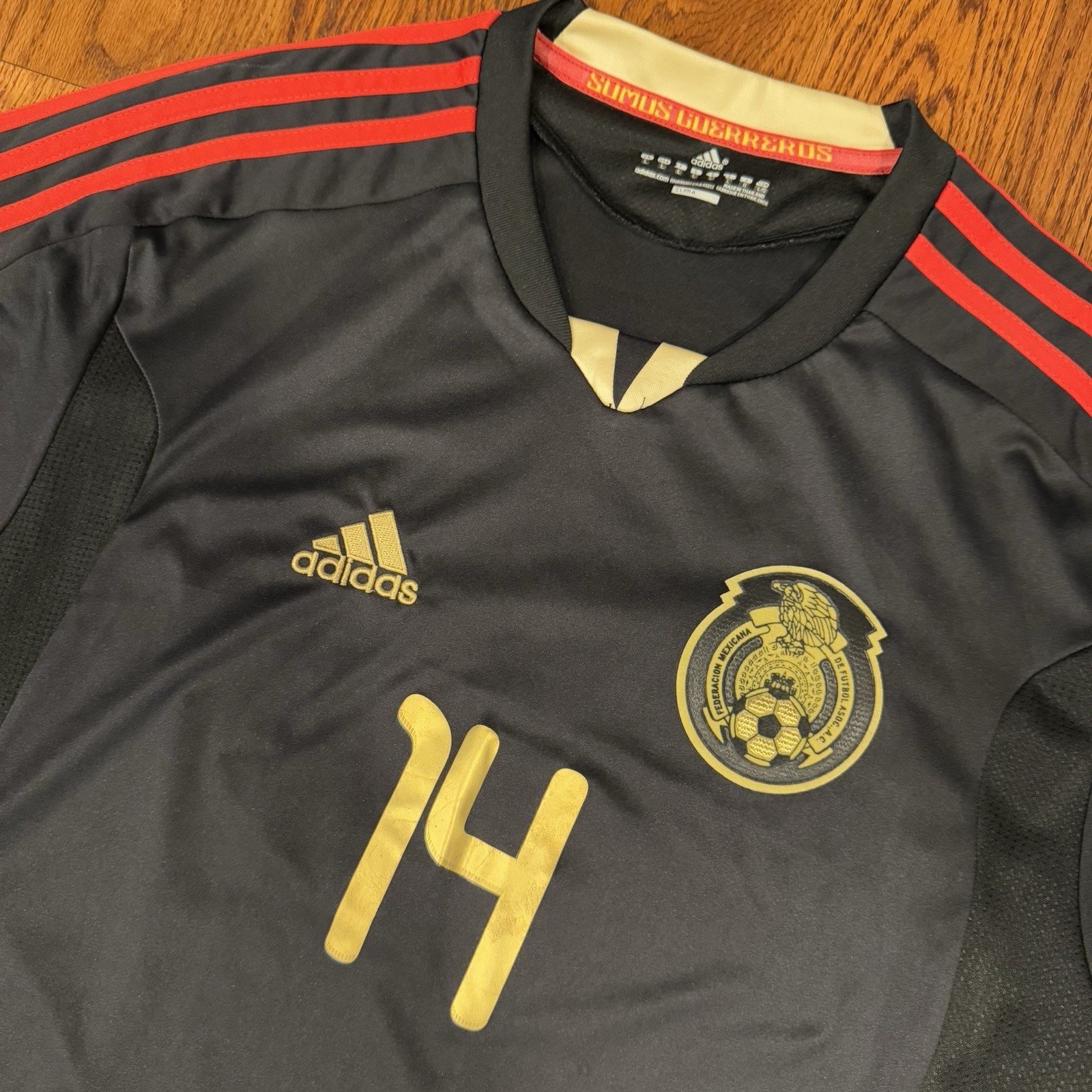 Adidas Chicharito Mexico Gold Cup 2011-12 Away Jersey Men's Large Black #14