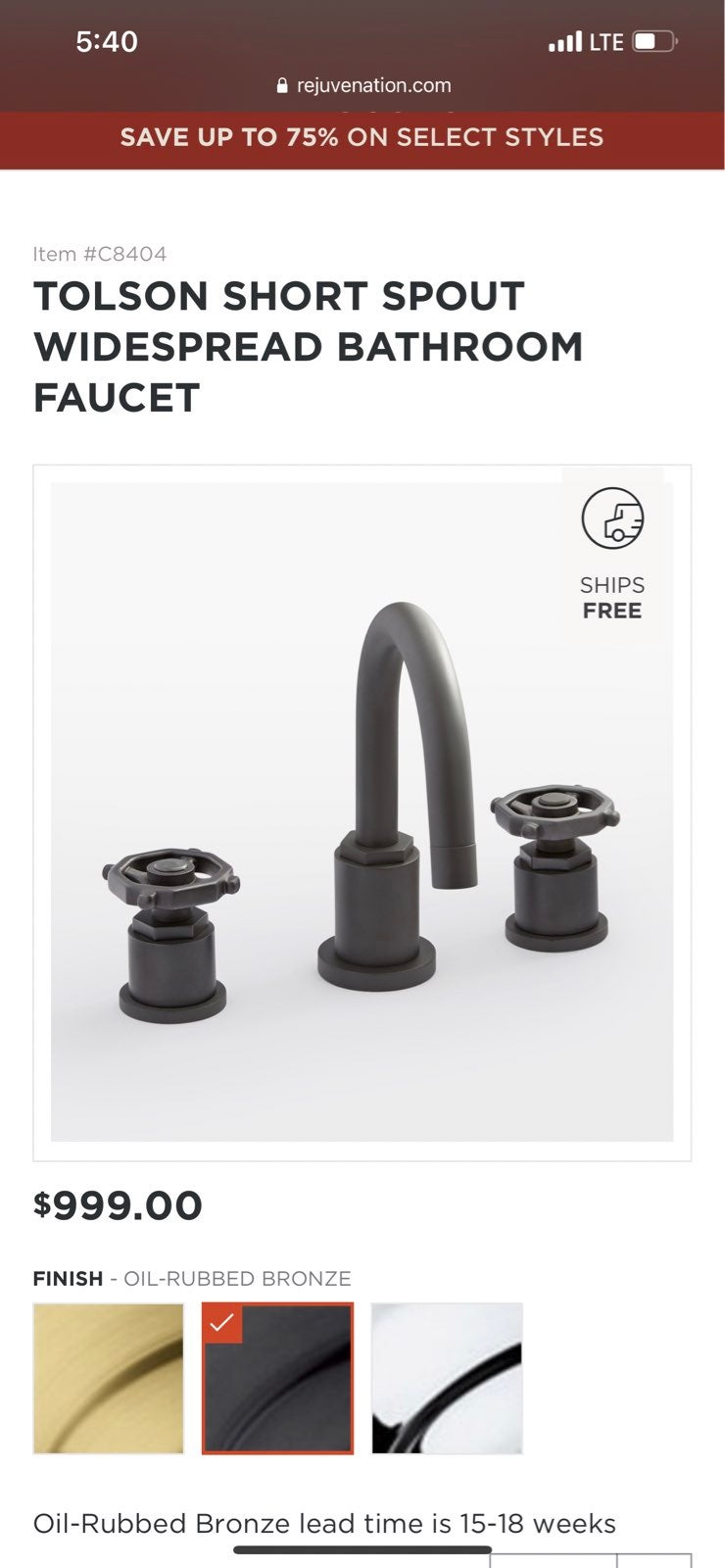 Rejuvination tolson faucet