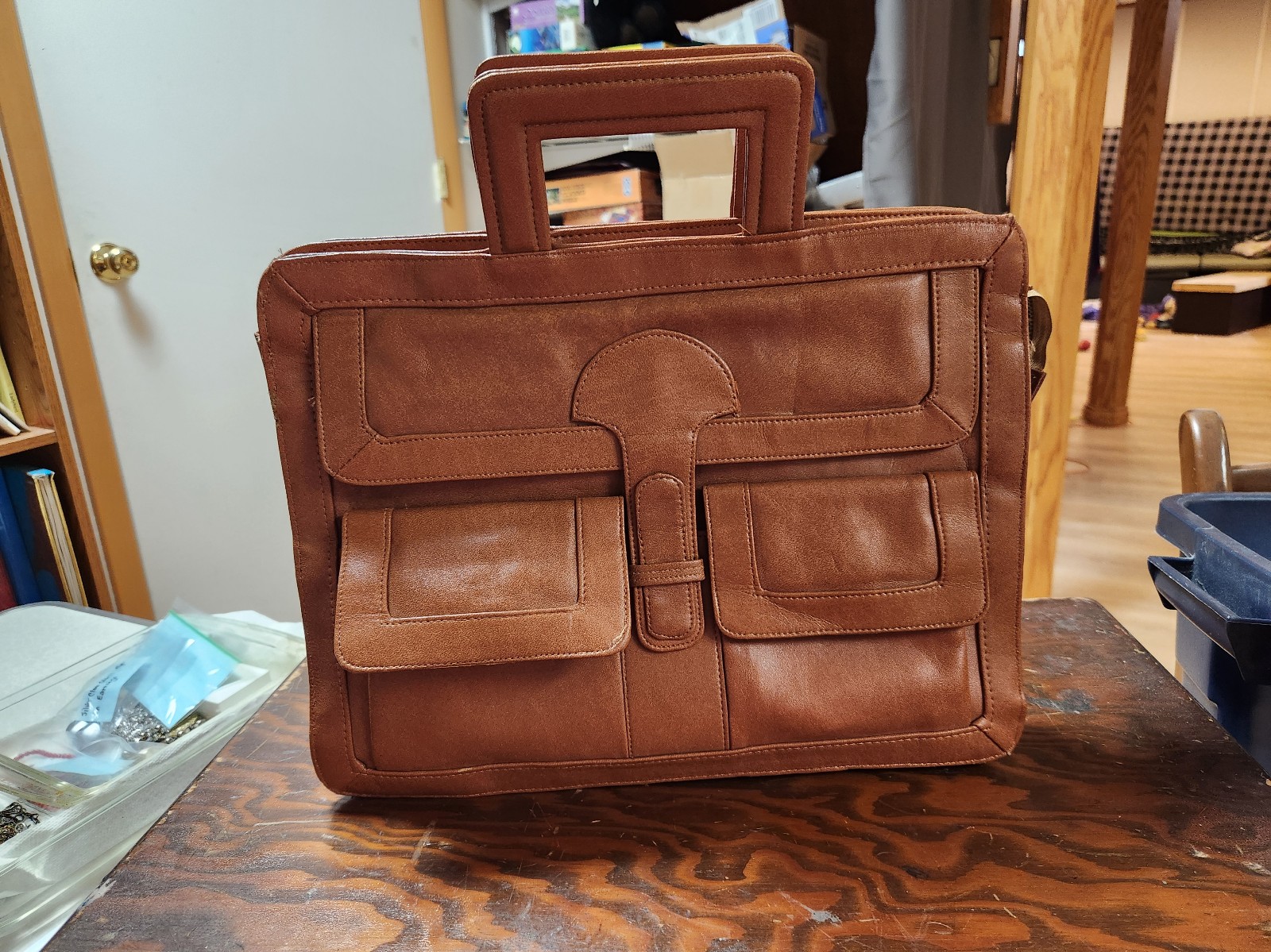 Vintage Leather Traveling Briefcase