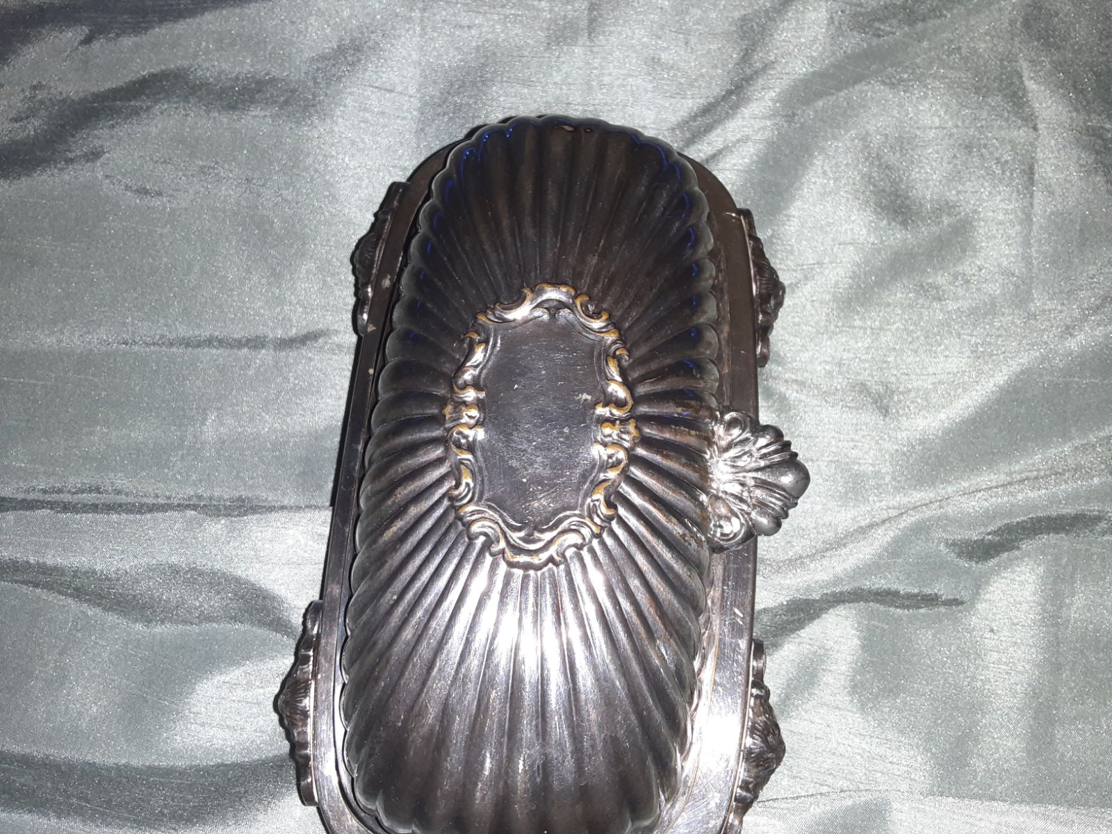 Vintage silver butter dish