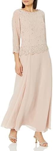 J Kara Petite Beaded Scallop Bodice Asymmetrical Gown – Size 18 – New