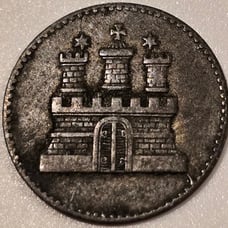 Vintage Silver 1855 German States HAMBURG Sechsling KM#585 Great Condition!