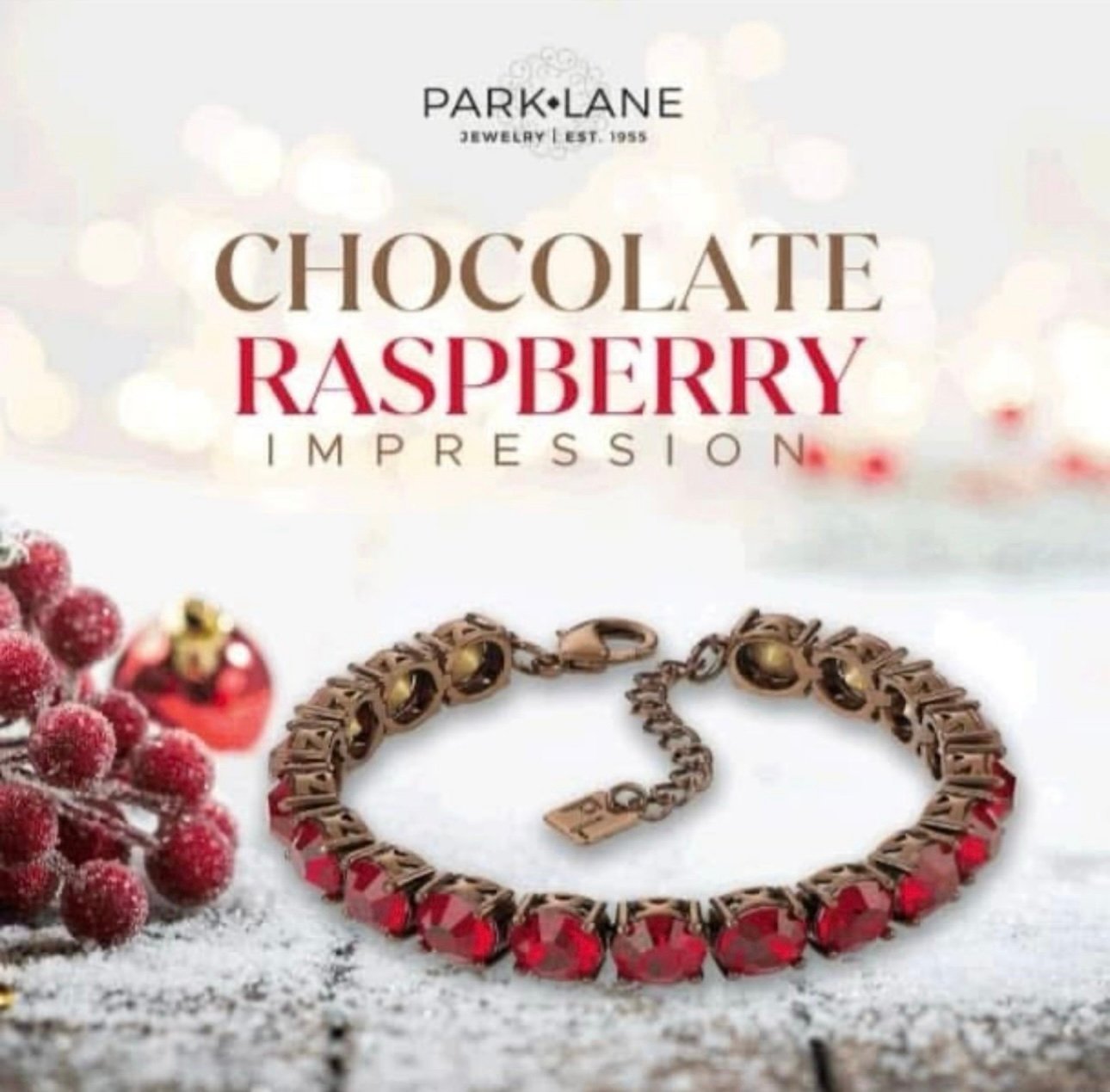 Park Lane Authentic Raspberry Chocolate Impression Bracelet! BNIP!!