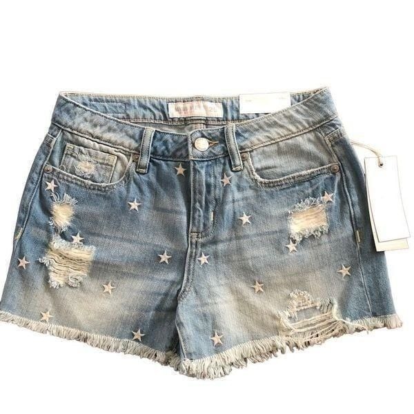 NEW Miss Me Sunday Star Faded and Distressed Cut Off Shorts NWT