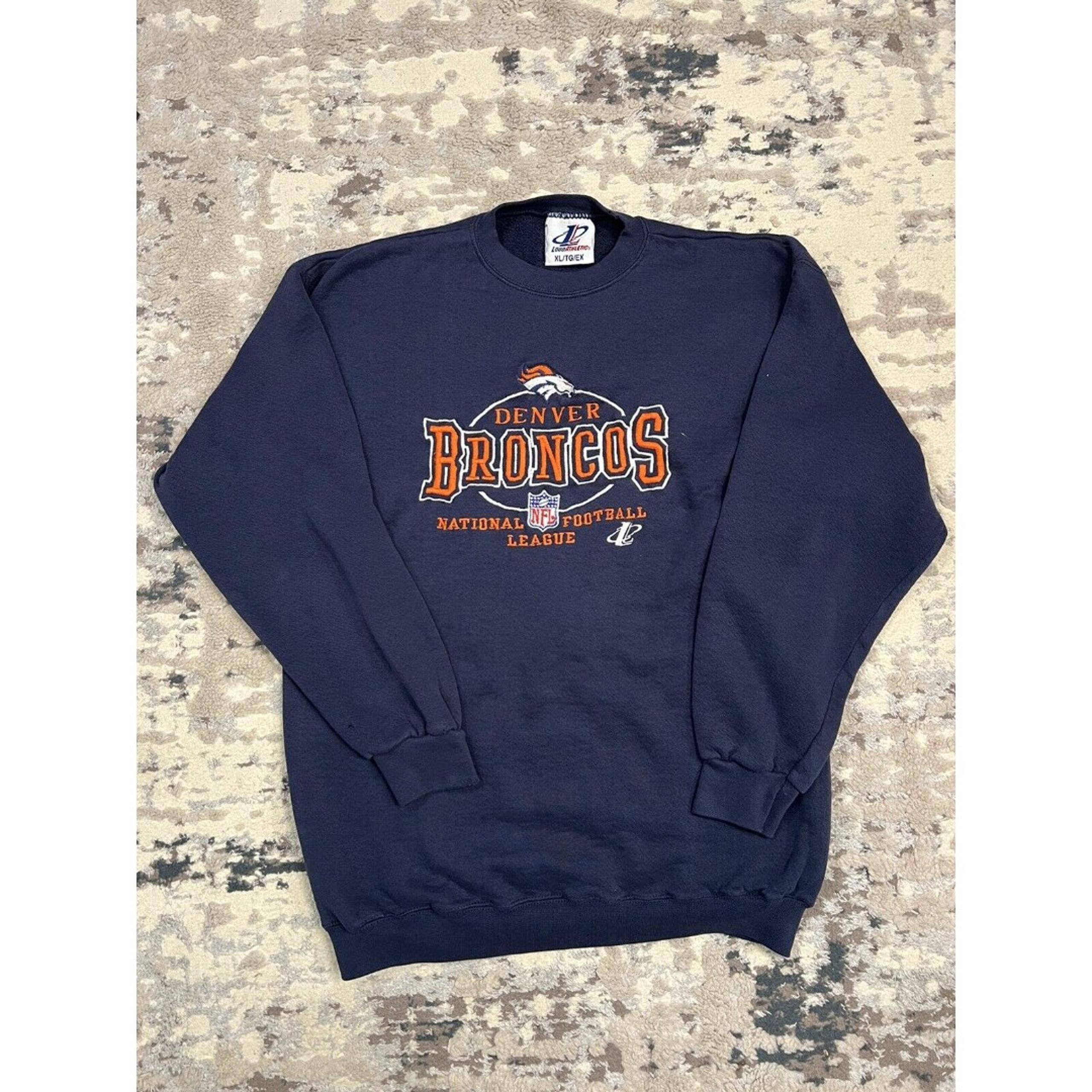 Vintage Logo Athletic NFL Pro Line Denver Broncos Mens Sweatshirt Size XL USA