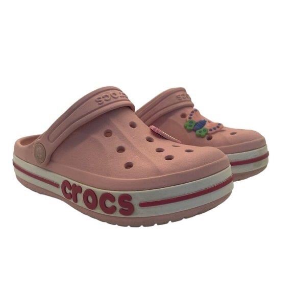 Crocs Bayaband Clog K Lightweight Slip On Clogs Shoes Petal Pink Size C13