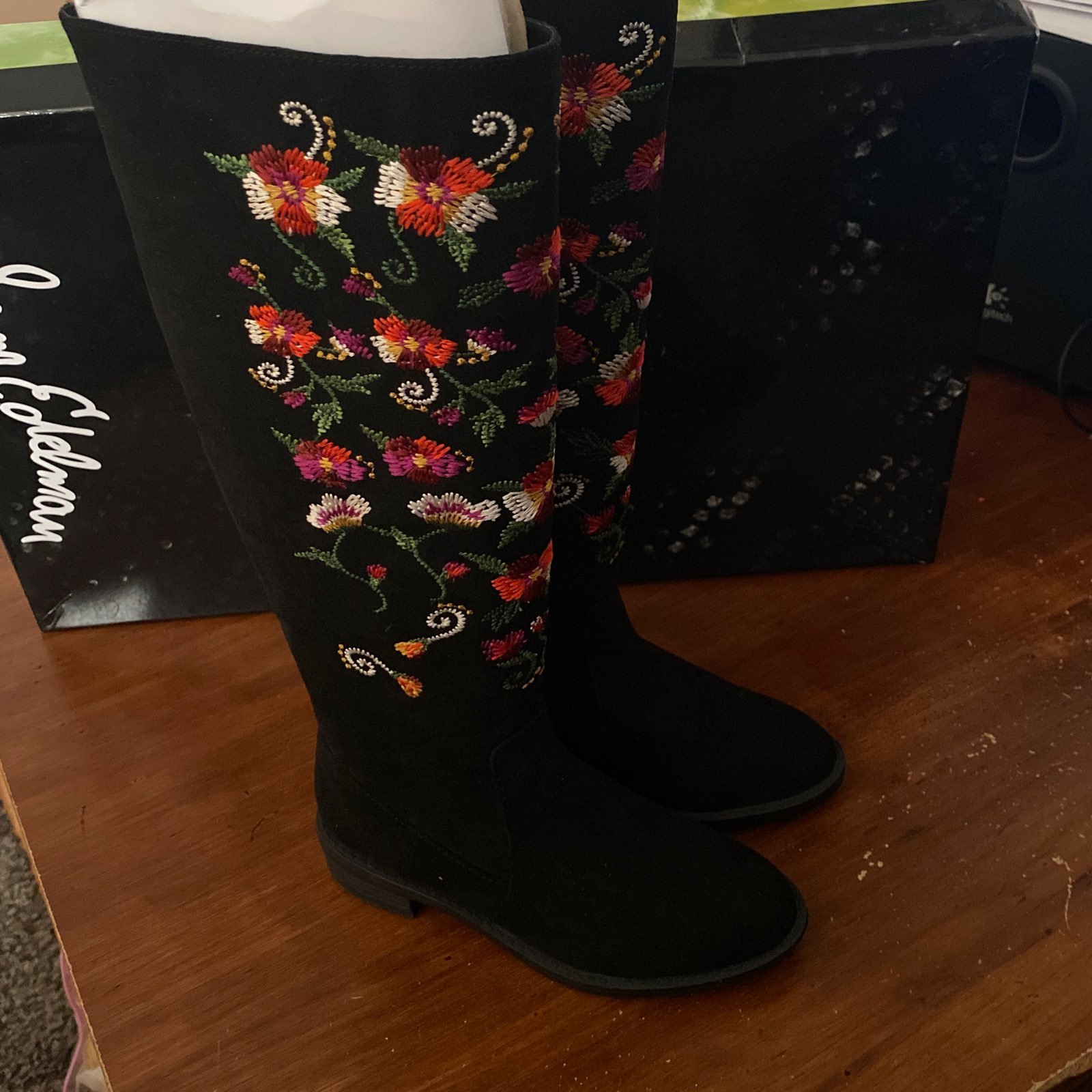 Sam Edelman Girl's Suede Embroidered Boots