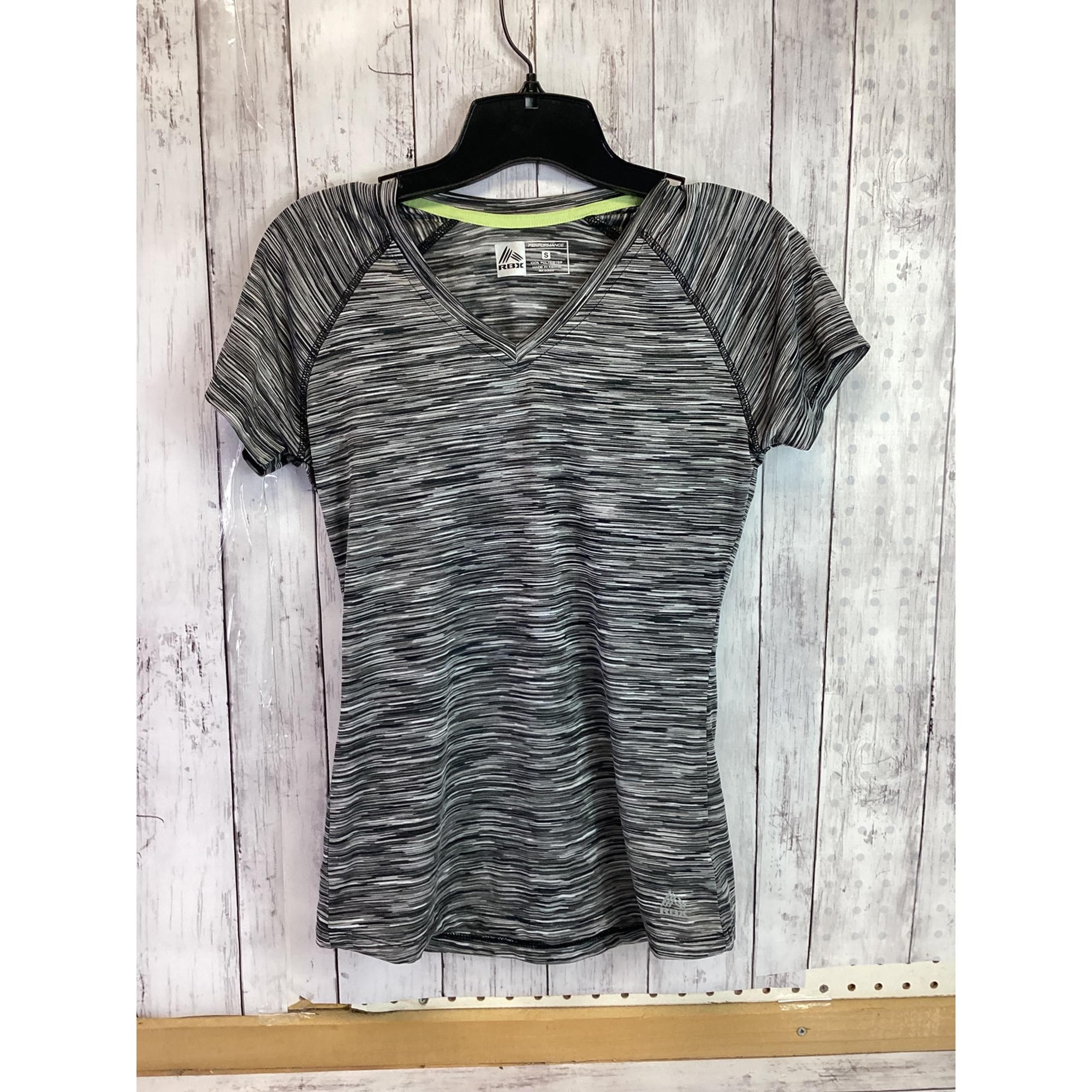 RBX Women’s Gray Performance Athletic Activewear V-Neck Short Sleeve T-Shirt S