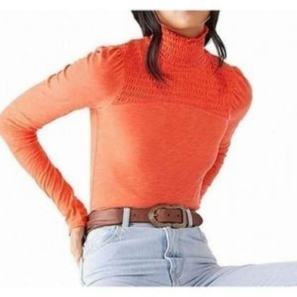 WE THE FREE I FREE PEOPLE Smocked Turtleneck *NWT*