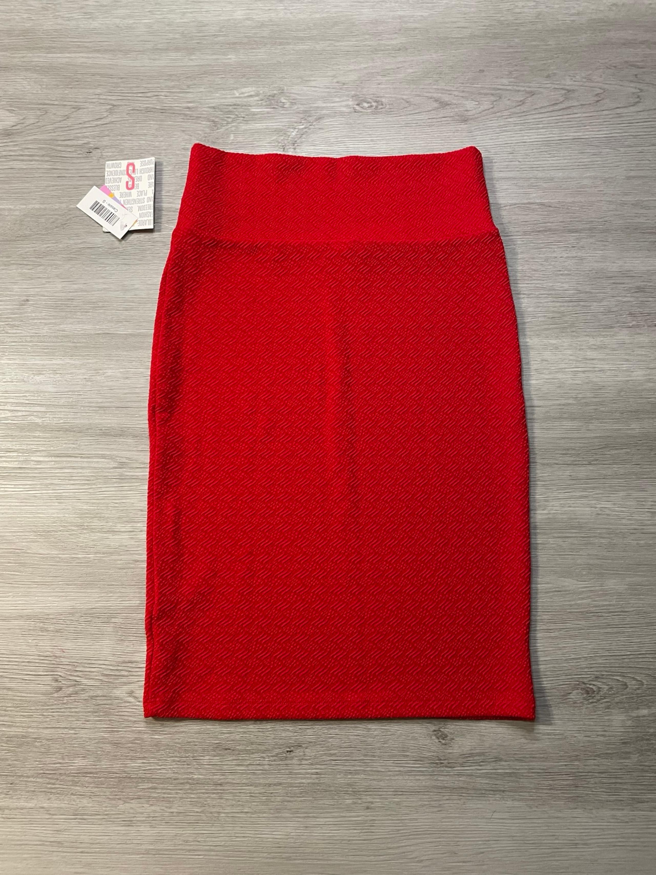 NWT Lularoe Red Cassie Skirt Stretch Pencil Skirt Women’s Size Small