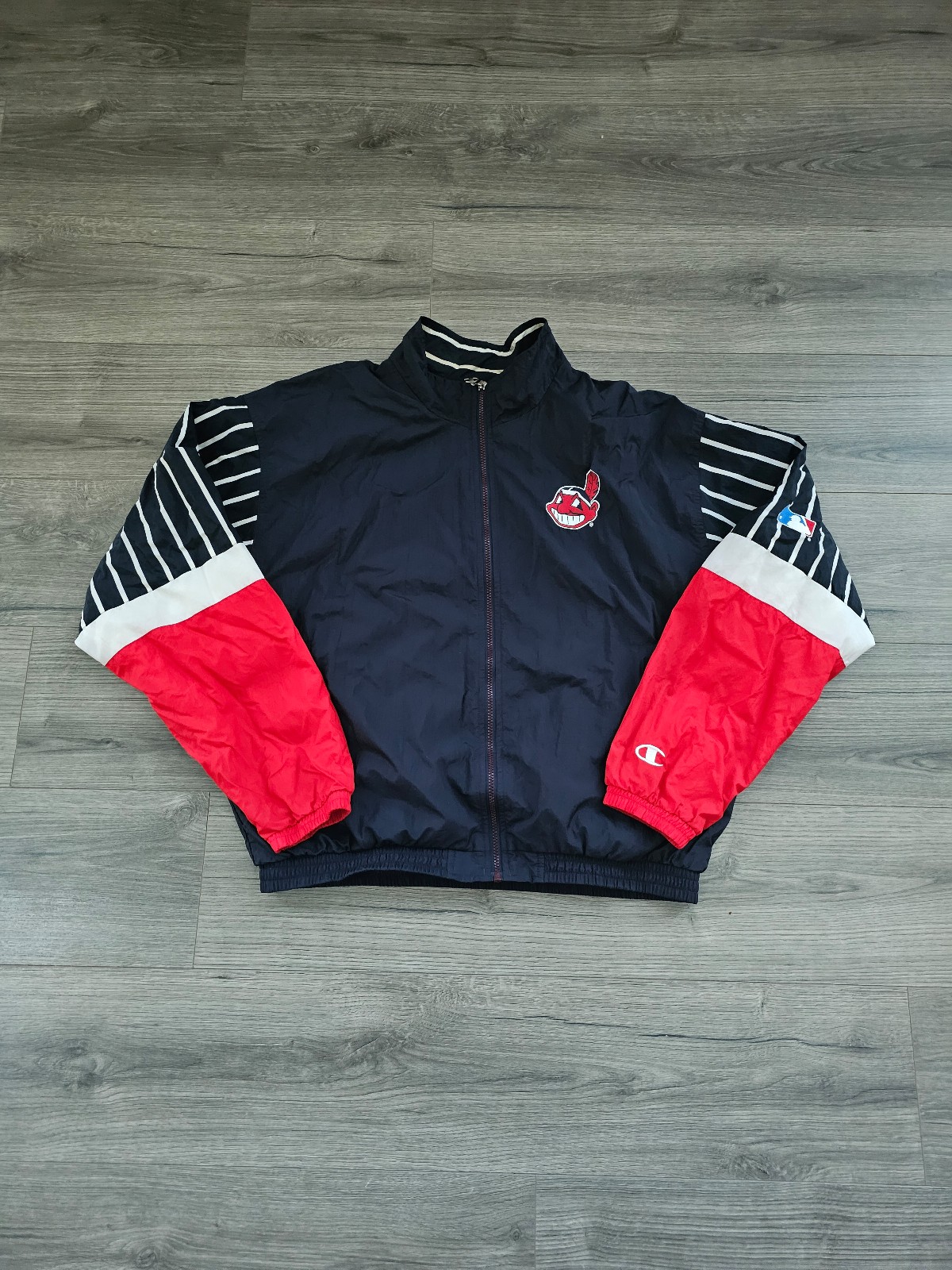 Vintage Champion Cleveland Indians Windbreaker Jacket Mens Size Large
