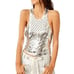 Free People Women's Disco Fever Tie Sequin Cami Top Champagne Size Large NEW NWT