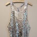 Free People Women's Disco Fever Tie Sequin Cami Top Champagne Size Large NEW NWT