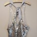 Free People Women's Disco Fever Tie Sequin Cami Top Champagne Size Large NEW NWT