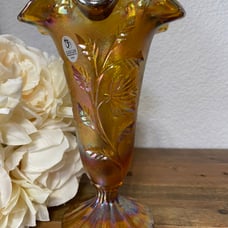Fenton Inverted Floral Amber Iridescent Collection