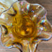 Fenton Inverted Floral Amber Iridescent Collection