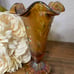 Fenton Inverted Floral Amber Iridescent Collection