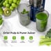 Cold Press Juicer, Compact Slow Masticating Juicer Machines with 3 Feed Chute f