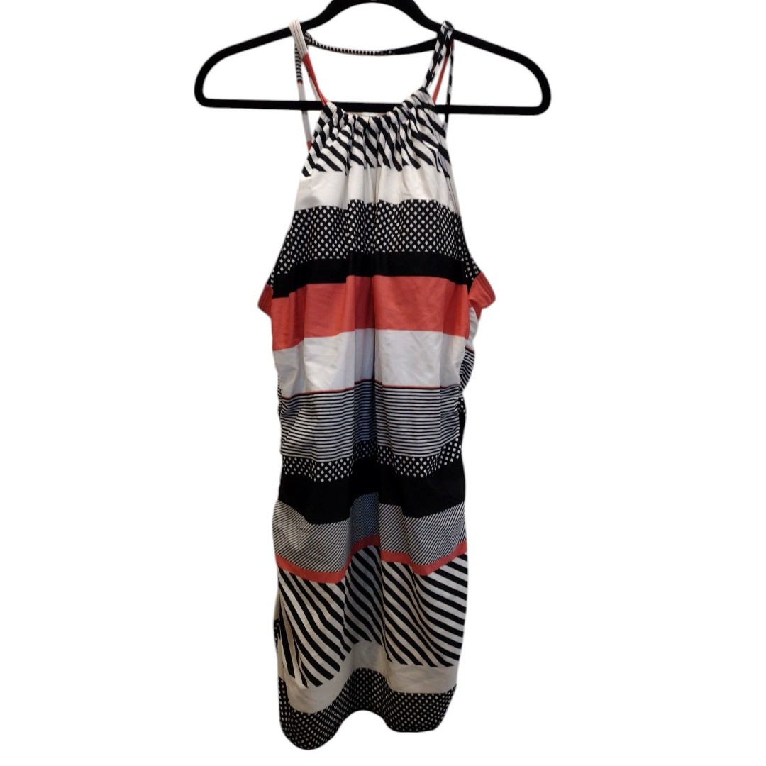 Cacique Swim padded top multi color stripe print swim dress