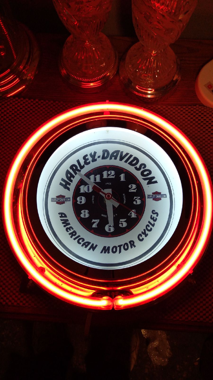 Harley davidson lumichron neon clock