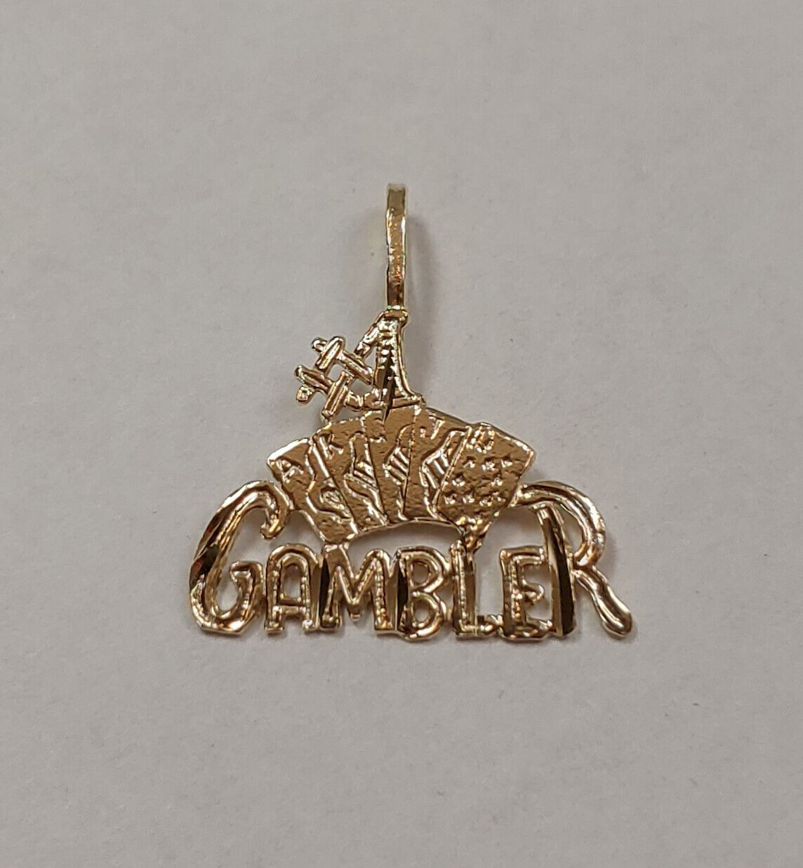 New 14k Yellow Gold #1 Gambler Vegas Charm Pendant