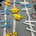 Vintage 1980s Girls Hair Clips Huge lot Flowers Words Scissors Bags Etc