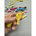 Vintage 1980s Girls Hair Clips Huge lot Flowers Words Scissors Bags Etc