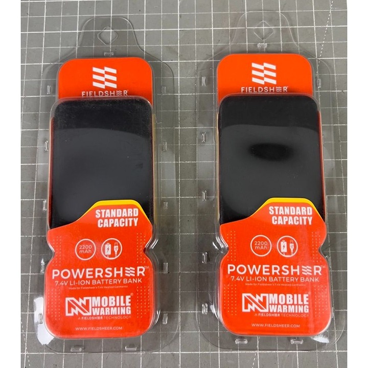2- Mobile Warming 7.4V Powersheer Standard Battery & Cable 2200mAh Heated Gear