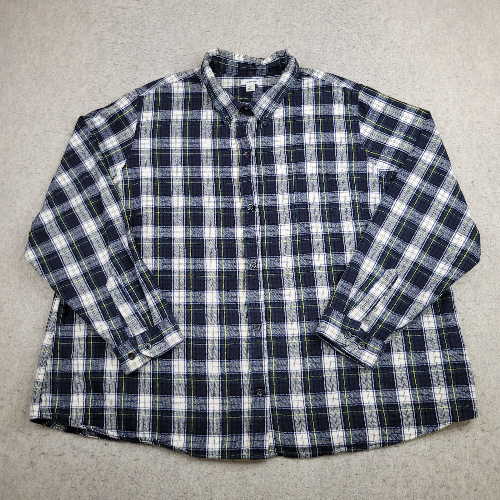 LL Bean Flannel Shirt Scotch Plaid Relaxed Fit Womens 3X ID 278975