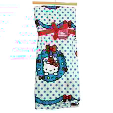 Hello Kitty Christmas Holiday Plush Throw Blanket with Polka Dots and Wreaths