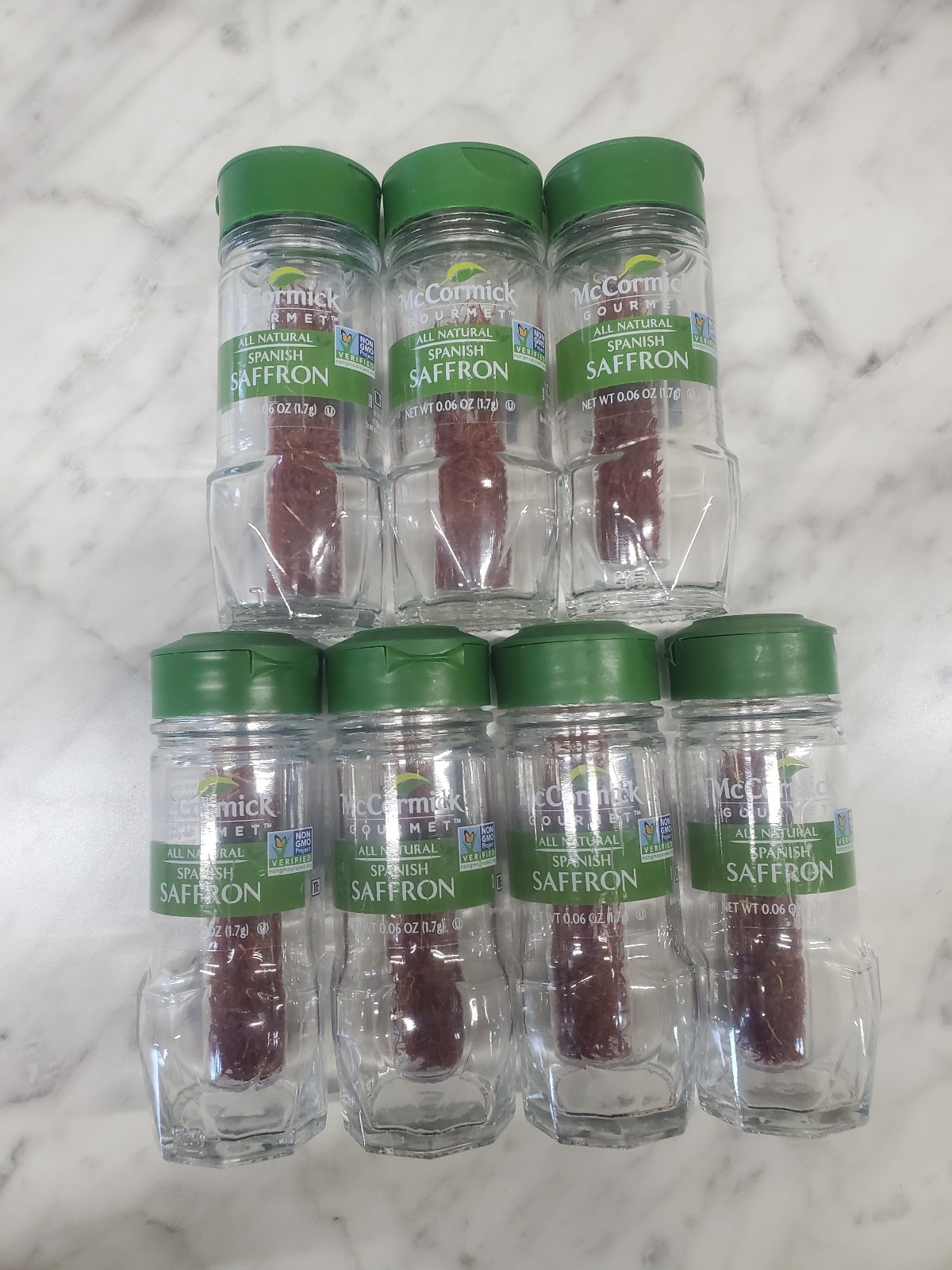 Seven new bottles of Mccormick Gourmet All Natural Spanish Saffron 0.06oz
