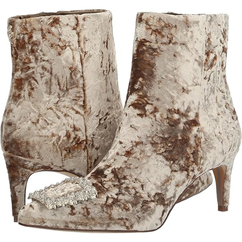 NIB Sam Edelman Ulissa High Heel Boots w/ Buckle Velvet Prosecco Women's US 7