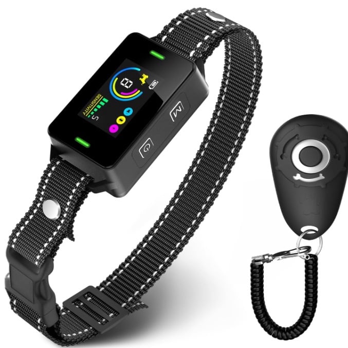 Dog Bark Collar with Dog Training Clickers,Smart Anti Barking Dog Training Colla