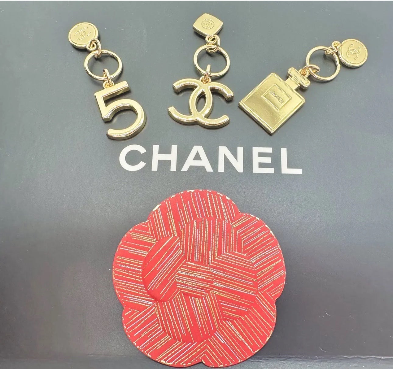 Set of 3 New Chanel Beauty Limited Holiday Edition Charms/Keychains